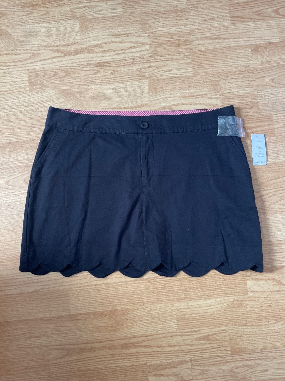 Crown & Ivy Black 5” Inseam Scolloped Short Skort Sailing Blues Caroline Size 16